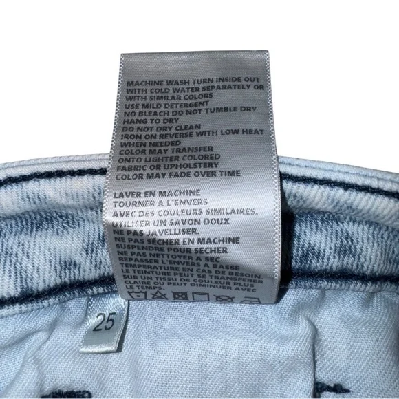 L'AGENCE High Line Skinny Jeans Calypso Distressed Destructed Acid Wash Size 25 - Picture 16 of 16